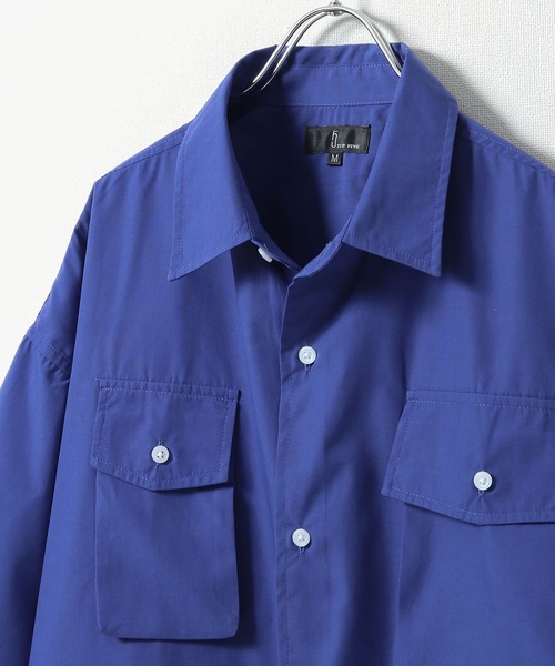 ZIP FIVE（ジップファイブ）の「【ZIP FIVE】 TCブロード マルチポケット オーバーサイズ ハーフスリーブ シャツ（シャツ/ブラウス・メンズ・チャコール/ブルー系/ホワイト/ホワイト系/ブルー・MEDIUM/LARGE）」の6枚目の写真