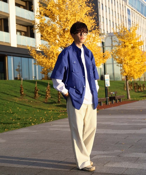 ZIP FIVE（ジップファイブ）の「【ZIP FIVE】 TCブロード マルチポケット オーバーサイズ ハーフスリーブ シャツ（シャツ/ブラウス・メンズ・チャコール/ブルー系/ホワイト/ホワイト系/ブルー・MEDIUM/LARGE）」の19枚目の写真