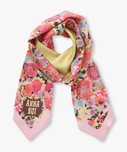 ANNA SUI（アナスイ）の「シルクナロースカーフ（バンダナ/スカーフ・レディース・パープル/ブラック/ブルー/イエロー/ピンク/ライトパープル・FREE）」の5枚目の写真
