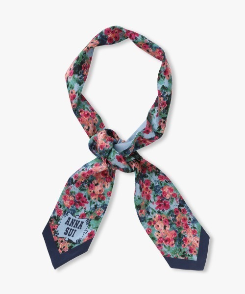 ANNA SUI（アナスイ）の「シルクナロースカーフ（バンダナ/スカーフ・レディース・パープル/ブラック/ブルー/イエロー/ピンク/ライトパープル・FREE）」の10枚目の写真