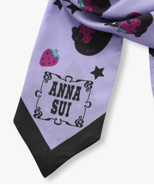 ANNA SUI（アナスイ）の「シルクナロースカーフ（バンダナ/スカーフ・レディース・パープル/ブラック/ブルー/イエロー/ピンク/ライトパープル・FREE）」の11枚目の写真