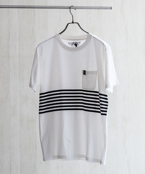 T&C(タウン&カントリー)の「T&C Surf Designs チェストボーダーSST(Tシャツ/カットソー・メンズ・ホワイト/スミクロ・S/M/L/XL)」の2枚目の写真