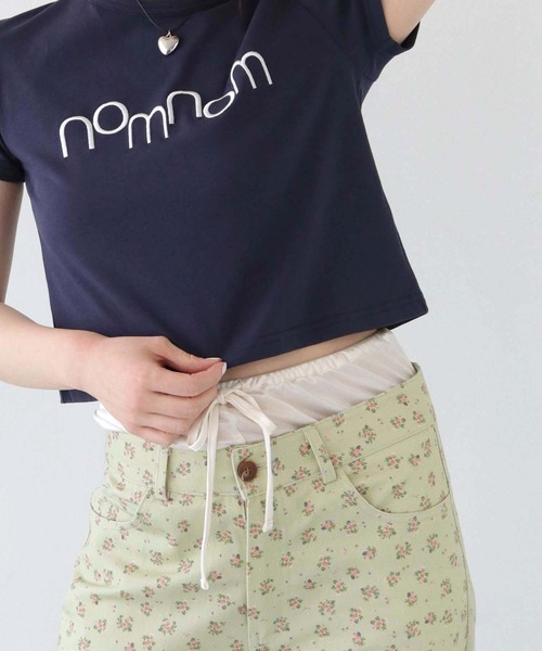 nomnom（ノムノム）の「【nomnom】ダブルウエストレイヤードペチパンツ（その他パンツ・レディース・ピンク/ブラック/サックスブルー/オフホワイト・FREE）」の5枚目の写真