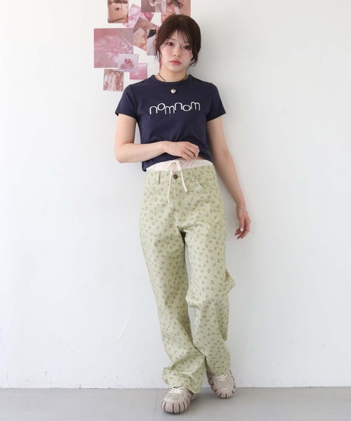 nomnom（ノムノム）の「【nomnom】ダブルウエストレイヤードペチパンツ（その他パンツ・レディース・ピンク/ブラック/サックスブルー/オフホワイト・FREE）」の9枚目の写真