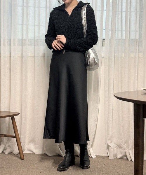 3.3 Field Trip （3.3フィールドトリップ）の「3.3 Field Trip／サテンスカート 2114008（スカート・レディース・クリーム/ブラック・MEDIUM）」の3枚目の写真