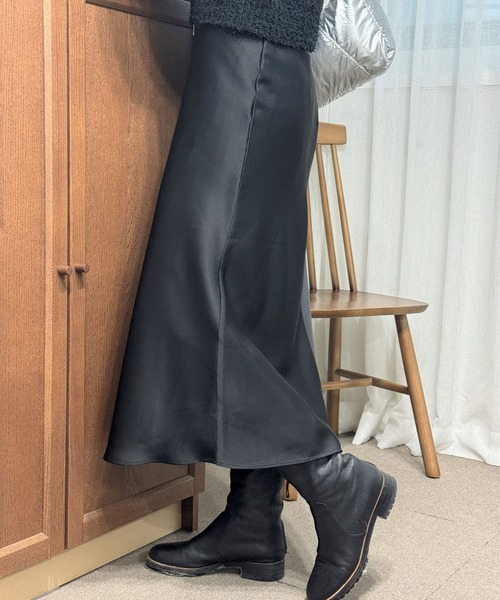 3.3 Field Trip （3.3フィールドトリップ）の「3.3 Field Trip／サテンスカート 2114008（スカート・レディース・クリーム/ブラック・MEDIUM）」の7枚目の写真