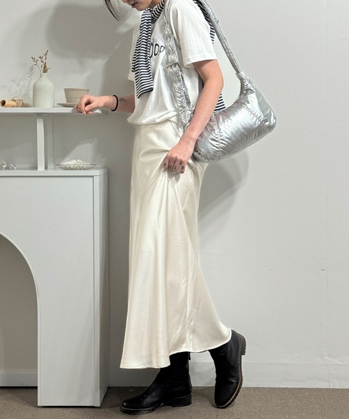 3.3 Field Trip （3.3フィールドトリップ）の「3.3 Field Trip／サテンスカート 2114008（スカート・レディース・クリーム/ブラック・MEDIUM）」の8枚目の写真