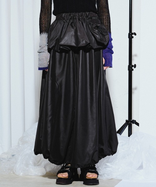 Ezick ANNONIM（エジックアノニム）の「Pocket belt 2way バルーンスカート（スカート・レディース・オフホワイト/ブラック・FREE）」の9枚目の写真