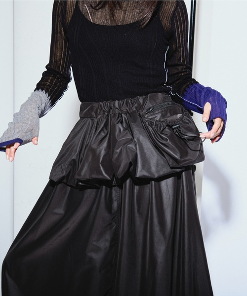 Ezick ANNONIM（エジックアノニム）の「Pocket belt 2way バルーンスカート（スカート・レディース・オフホワイト/ブラック・FREE）」の11枚目の写真