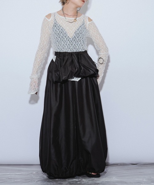 Ezick ANNONIM（エジックアノニム）の「Pocket belt 2way バルーンスカート（スカート・レディース・オフホワイト/ブラック・FREE）」の18枚目の写真