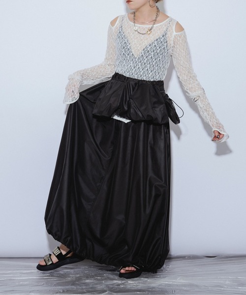 Ezick ANNONIM（エジックアノニム）の「Pocket belt 2way バルーンスカート（スカート・レディース・オフホワイト/ブラック・FREE）」の19枚目の写真