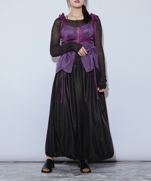 Ezick ANNONIM（エジックアノニム）の「Pocket belt 2way バルーンスカート（スカート・レディース・オフホワイト/ブラック・FREE）」の12枚目の写真