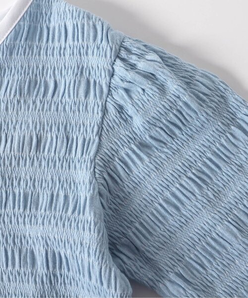 apres les cours（アプレレクール）の「シャーリングリボンUVカーデ（カーディガン/ボレロ・キッズ・アイボリー/ブルー・80/90/100/120/130/140/110）」の10枚目の写真