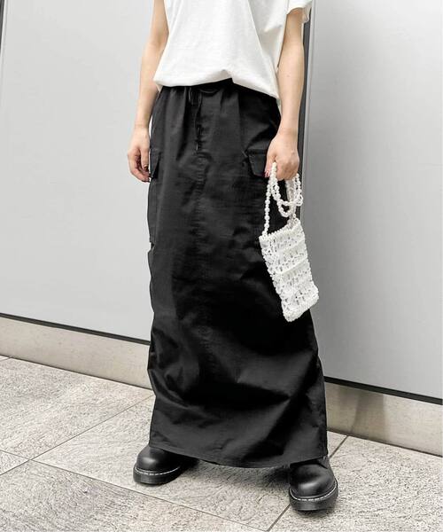 JOINT WORKS（ジョイントワークス）の「■≪追加2≫ミニリップカーゴマキシスカート（スカート・レディース・カーキ/ブラック/グレー・MEDIUM/SMALL）」の4枚目の写真