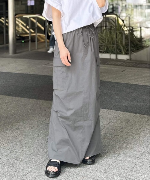 JOINT WORKS（ジョイントワークス）の「■≪追加2≫ミニリップカーゴマキシスカート（スカート・レディース・カーキ/ブラック/グレー・MEDIUM/SMALL）」の9枚目の写真