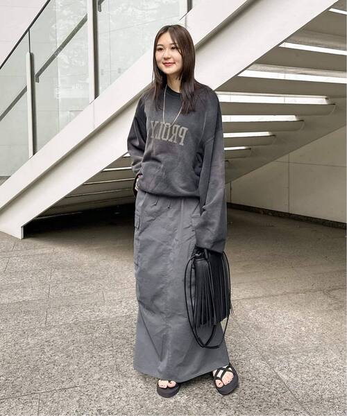 JOINT WORKS（ジョイントワークス）の「■≪追加2≫ミニリップカーゴマキシスカート（スカート・レディース・カーキ/ブラック/グレー・MEDIUM/SMALL）」の11枚目の写真