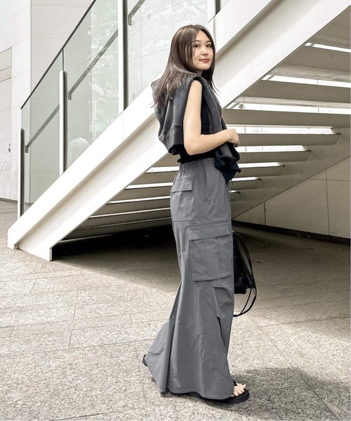 JOINT WORKS（ジョイントワークス）の「■≪追加2≫ミニリップカーゴマキシスカート（スカート・レディース・カーキ/ブラック/グレー・MEDIUM/SMALL）」の12枚目の写真