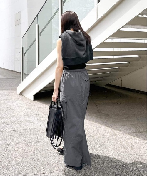 JOINT WORKS（ジョイントワークス）の「■≪追加2≫ミニリップカーゴマキシスカート（スカート・レディース・カーキ/ブラック/グレー・MEDIUM/SMALL）」の13枚目の写真