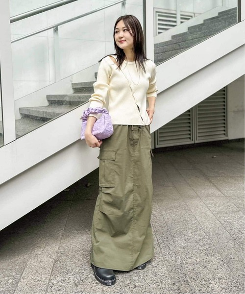 JOINT WORKS（ジョイントワークス）の「■≪追加2≫ミニリップカーゴマキシスカート（スカート・レディース・カーキ/ブラック/グレー・MEDIUM/SMALL）」の18枚目の写真