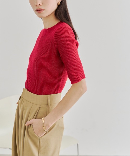 titivate（ティティベイト）の「ラメ半袖ニット（ニット/セーター