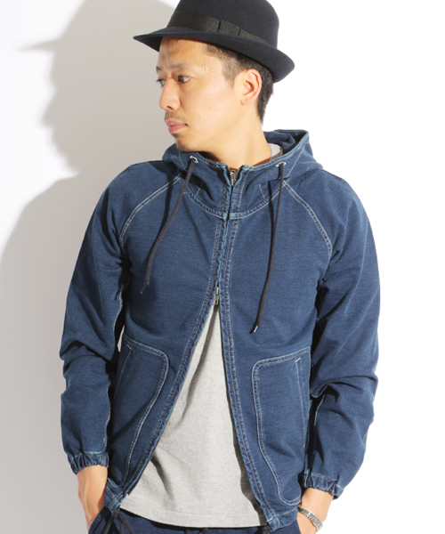 DENIME デニムジップパーカー size42 ドュニーム Denime（ドゥニーム）の「カットデニムマリンパーカー