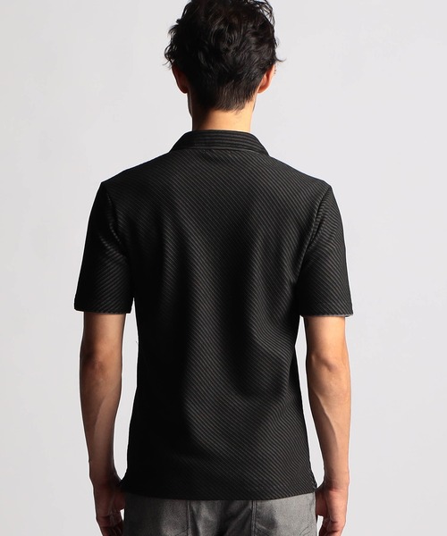 NICOLE CLUB FOR MEN(ニコルクラブフォーメン)の「【24年モデル EC限定再販売】ブライトタックバイアススキッパーポロシャツ(ポロシャツ・メンズ・ネイビー系/ブラック×ホワイト/ホワイト×ブラック・MEDIUM/X-LARGE/LARGE/XX-LARGE)」の7枚目の写真