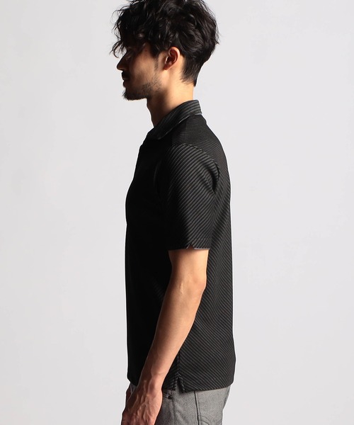 NICOLE CLUB FOR MEN(ニコルクラブフォーメン)の「【24年モデル EC限定再販売】ブライトタックバイアススキッパーポロシャツ(ポロシャツ・メンズ・ネイビー系/ブラック×ホワイト/ホワイト×ブラック・MEDIUM/X-LARGE/LARGE/XX-LARGE)」の8枚目の写真