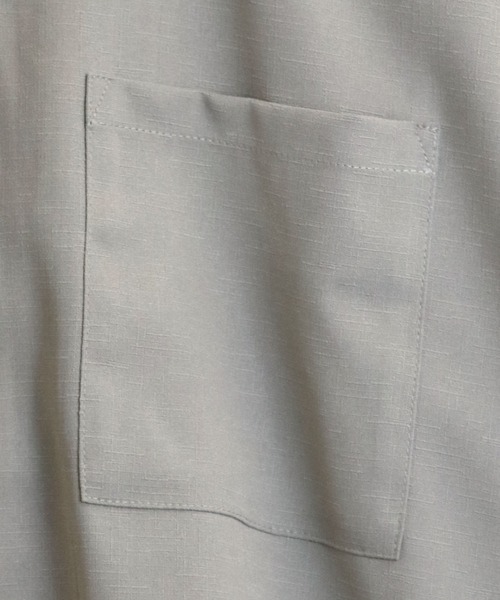 【セール】linen like open collar shirt/リネンライク オープンカラー シャツ/半袖シャツ（シャツ/ブラウス）｜Starting Over（スターティングオーバー）