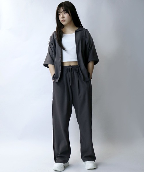 【セール】linen like open collar shirt/リネンライク オープンカラー シャツ/半袖シャツ（シャツ/ブラウス）｜Starting Over（スターティングオーバー）