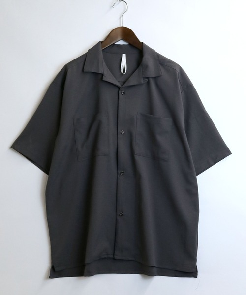 【セール】linen like open collar shirt/リネンライク オープンカラー シャツ/半袖シャツ（シャツ/ブラウス）｜Starting Over（スターティングオーバー）