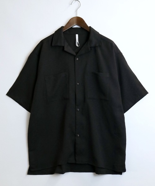 【セール】linen like open collar shirt/リネンライク オープンカラー シャツ/半袖シャツ（シャツ/ブラウス）｜Starting Over（スターティングオーバー）
