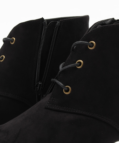 one after another NICE CLAUP(ワンアフターアナザーナイスクラップ)の「【mer1月号掲載 ナイスクラップ】スウェード調レースアップブーツ(ブーティ・レディース・カーキ/ブラック/キャメル・LARGE/MEDIUM/SMALL)」の9枚目の写真