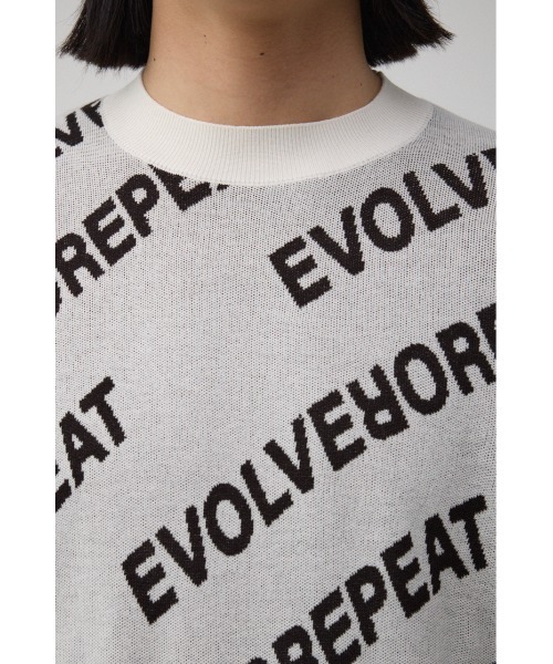 AZUL by moussy（アズールバイマウジー）の「総柄ロゴジャガードビッグニットトップス（ニット/セーター・メンズ・グレー系その他/ホワイト系その他/ブラック系その他・FREE）」の14枚目の写真