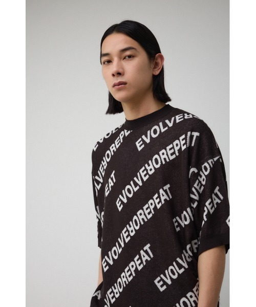 AZUL by moussy（アズールバイマウジー）の「総柄ロゴジャガードビッグニットトップス（ニット/セーター・メンズ・グレー系その他/ホワイト系その他/ブラック系その他・FREE）」の9枚目の写真