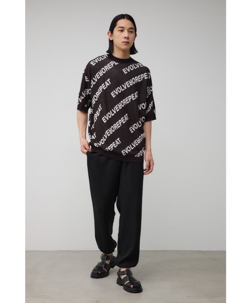 AZUL by moussy（アズールバイマウジー）の「総柄ロゴジャガードビッグニットトップス（ニット/セーター・メンズ・グレー系その他/ホワイト系その他/ブラック系その他・FREE）」の8枚目の写真