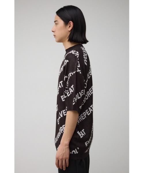 AZUL by moussy（アズールバイマウジー）の「総柄ロゴジャガードビッグニットトップス（ニット/セーター・メンズ・グレー系その他/ホワイト系その他/ブラック系その他・FREE）」の6枚目の写真