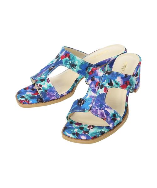 Te chichi(テチチ)の「花柄/無地カットアウトサンダル(サンダル・レディース・ブラック/ブルー・37/38)」の3枚目の写真