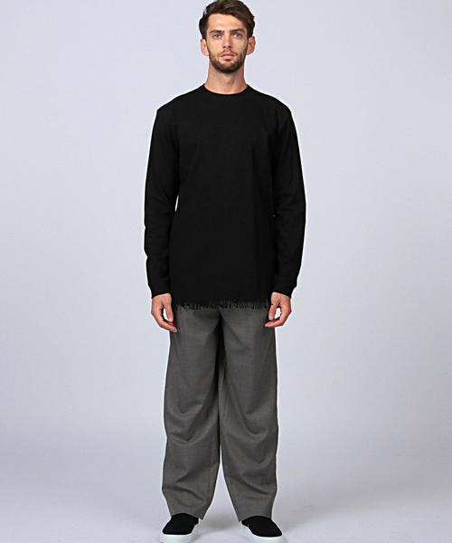 ETHOS（エトス）の「ETHOS（エトス） FRINGE LONG TEE（Tシャツ/カットソー・メンズ・ホワイト/ブラック・LARGE/MEDIUM）」の5枚目の写真