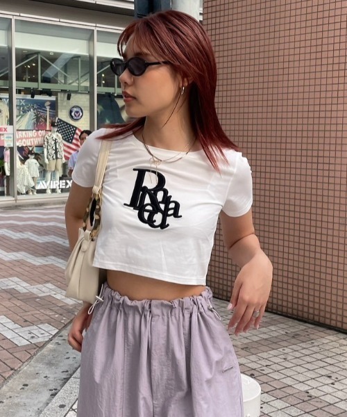 rienda（リエンダ）の「R-ポイントTシャツ 春服（Tシャツ/カットソー・レディース・ライトパープル/ホワイト/ブラック・FREE）」の4枚目の写真