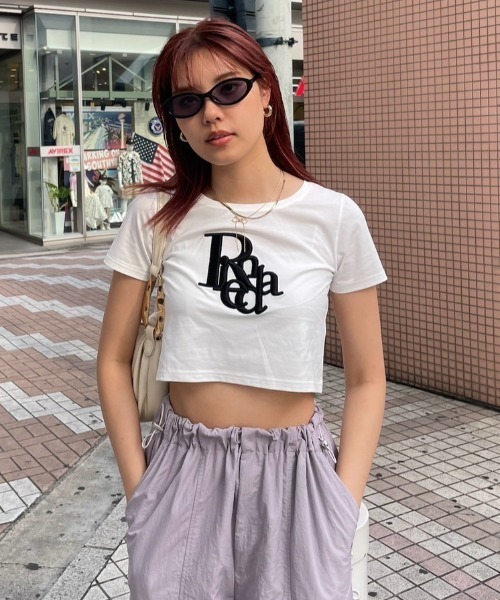 rienda（リエンダ）の「R-ポイントTシャツ 春服（Tシャツ/カットソー・レディース・ライトパープル/ホワイト/ブラック・FREE）」の5枚目の写真