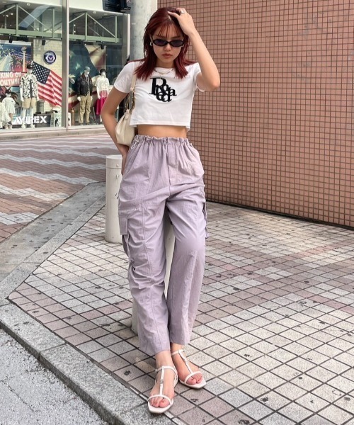 rienda（リエンダ）の「R-ポイントTシャツ 春服（Tシャツ/カットソー・レディース・ライトパープル/ホワイト/ブラック・FREE）」の7枚目の写真