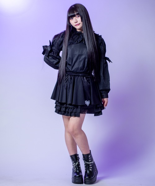 BACKSTAGE PASS(バックステージパス)の「DAHILIA(ダリア) 2WAY ケープカラーブラウス(シャツ/ブラウス・レディース・マルチ/ブラック・FREE)」の16枚目の写真