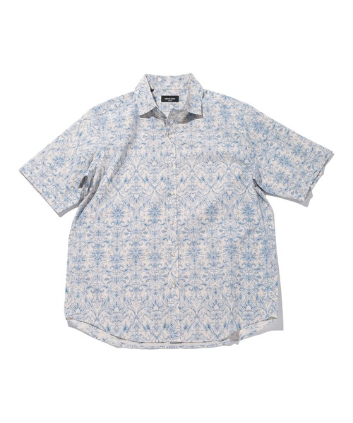 MEN'S BIGI(メンズビギ)の「コットンダンガリーエスニックプリント半袖シャツ(シャツ/ブラウス・メンズ・ホワイト系その他/ネイビー/ブルー系その他・04/03/02/01)」の2枚目の写真