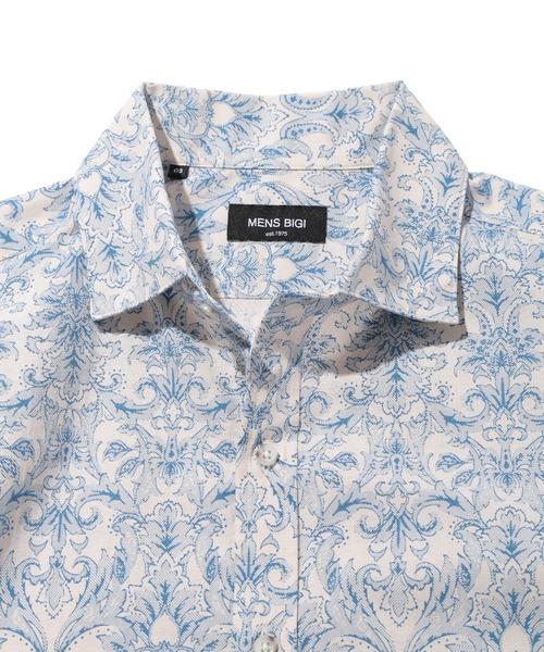 MEN'S BIGI(メンズビギ)の「コットンダンガリーエスニックプリント半袖シャツ(シャツ/ブラウス・メンズ・ホワイト系その他/ネイビー/ブルー系その他・04/03/02/01)」の5枚目の写真