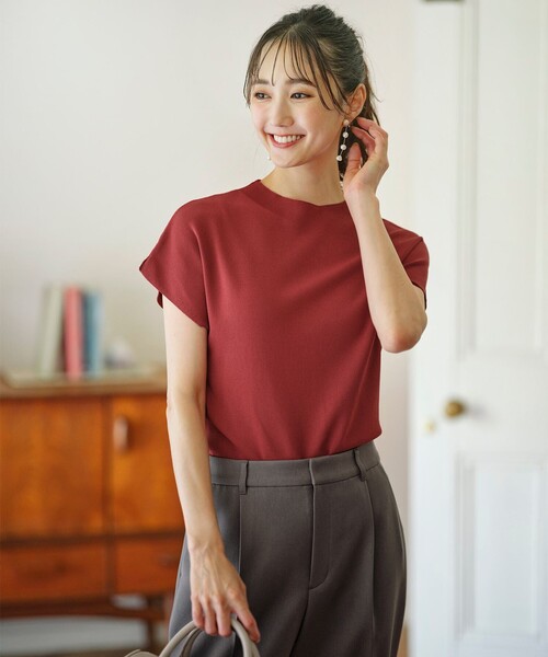 ANY SIS(エニィスィス)の「【洗える】ボトルネックフレンチスリーブ ニットT(ニット/セーター・レディース・ダークグリーン系/アイボリー系/ブラック系/レッド系・4)」の4枚目の写真