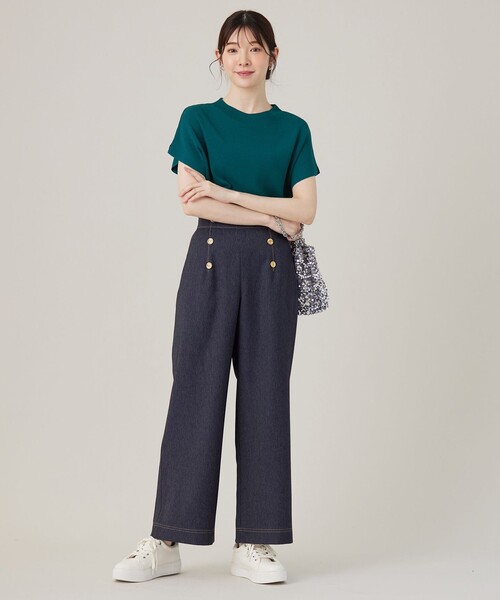 ANY SIS(エニィスィス)の「【洗える】ボトルネックフレンチスリーブ ニットT(ニット/セーター・レディース・ダークグリーン系/アイボリー系/ブラック系/レッド系・4)」の10枚目の写真