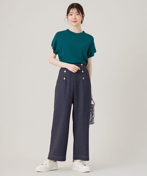 ANY SIS(エニィスィス)の「【洗える】ボトルネックフレンチスリーブ ニットT(ニット/セーター・レディース・ダークグリーン系/アイボリー系/ブラック系/レッド系・4)」の11枚目の写真