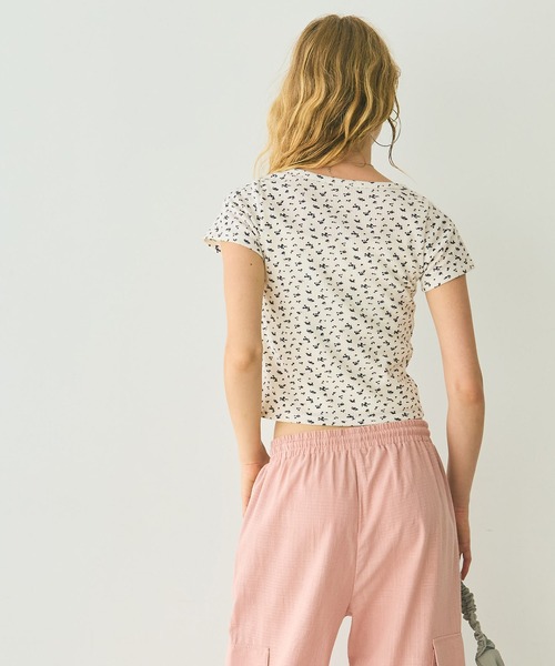 セール】花柄サーマルトップス＆キャミセット（Tシャツ