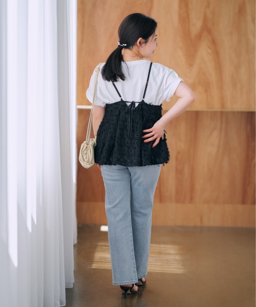 tシャツ クロップドスウェットプルオーバー「低身長・小柄女性」 レディース ライトスウェットタックデザインT【低身長・小柄女性】（Tシャツ