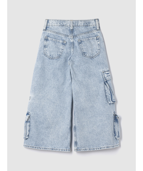 GAP(ギャップ)の「ミッドライズ ダブルカーゴ バギーデニム (キッズ)(デニムパンツ・キッズ・ライトインディゴブルー・120cm/130cm/155cm/160cm/150cm/140cm)」の3枚目の写真